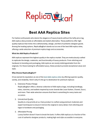 Best AAA Replica Sites