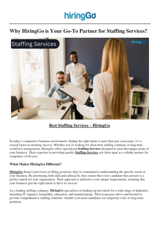 Best Staffing Services – HiringGo