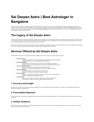 Sai Darpan Astro _ Best Astrologer in Bangalore