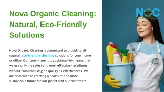 Nova Organic Cleaning Natural, Eco-Friendly Solutions