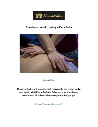 Experience Holistic Healing at Kama Calm