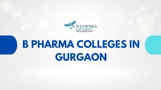 B Pharma Colleges in Gurgaon