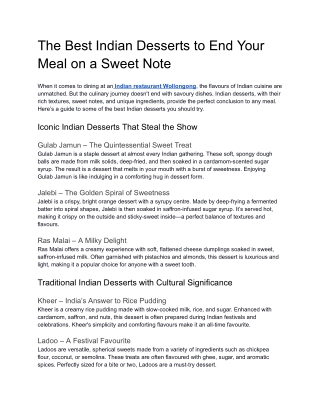 The Best Indian Desserts to End Your Meal on a Sweet Note