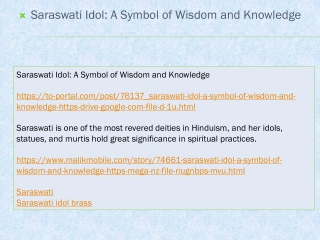 Saraswati Idol A Symbol of Wisdom and Knowledge