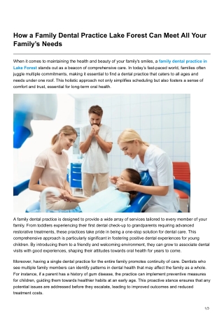 How a Family Dental Practice Lake Forest Can Meet All Your Familys Needs-2