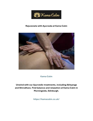 Rejuvenate with Ayurveda at Kama Calm