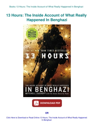 Books 13 Hours The Inside Account of What Really Happened In Benghazi