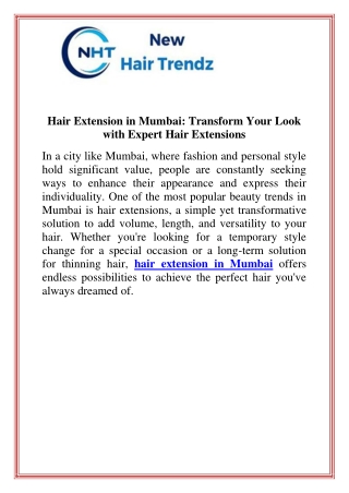 Hair Extension in Mumbai Transform Your Look with Expert Hair Extensions