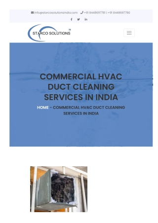 COMMERCIAL HVAC DUCT CLEANING SERVICES IN INDIA