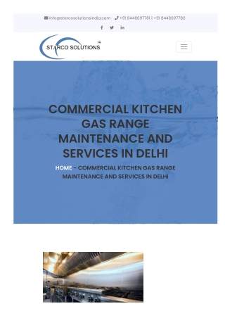 COMMERCIAL KITCHEN GAS RANGE MAINTENANCE AND SERVICES IN DELHI