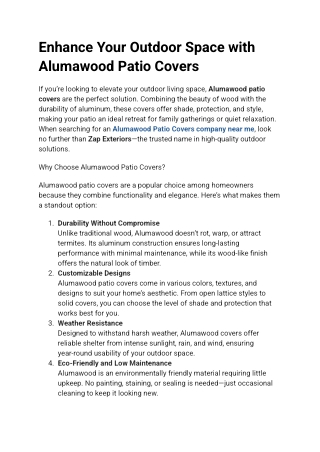 Enhance Your Outdoor Space with Alumawood Patio Covers