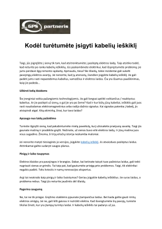 Kodėl turėtumėte įsigyti kabelių ieškiklį
