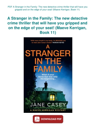 PDF A Stranger in the Family The new detective crime thriller that will have you gripped and on the