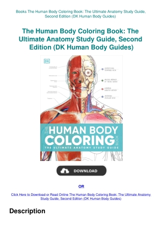 Books The Human Body Coloring Book The Ultimate Anatomy Study Guide  Second Edition (DK Human Body G
