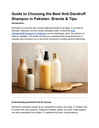 Guide to Choosing the Best Anti-Dandruff Shampoo in Pakistan Brands & Tips