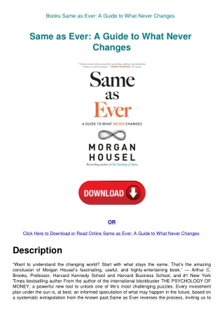 Books Same as Ever A Guide to What Never Changes