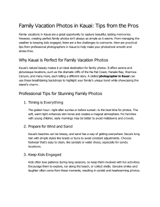 Family Vacation Photos in Kauai: Tips from the Pro
