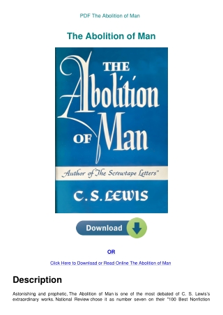 PDF The Abolition of Man