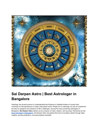 Sai Darpan Astro _ Best Astrologer in Bangalore