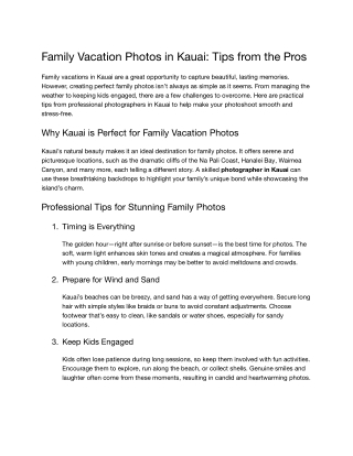 Family Vacation Photos in Kauai: Tips from the Pro