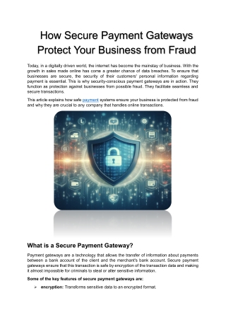 Secure Payment Gateways