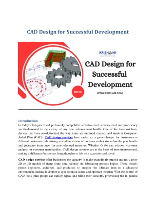 CAD Design for Successful Development