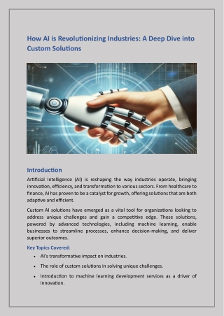 How AI is Revolutionizing Industries: A Deep Dive into Custom Solutions