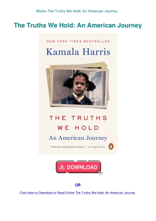 Books The Truths We Hold An American Journey
