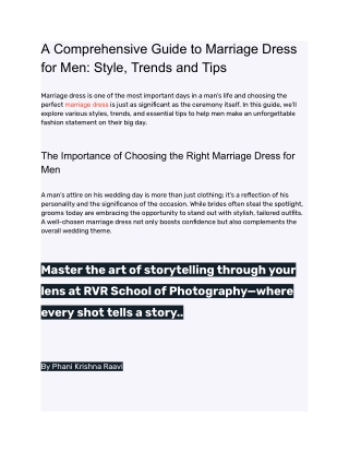 Marriage Dress for Men