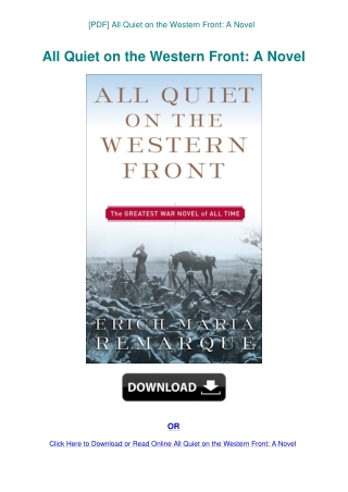 [PDF] All Quiet on the Western Front A Novel