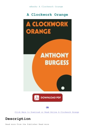 eBooks A Clockwork Orange
