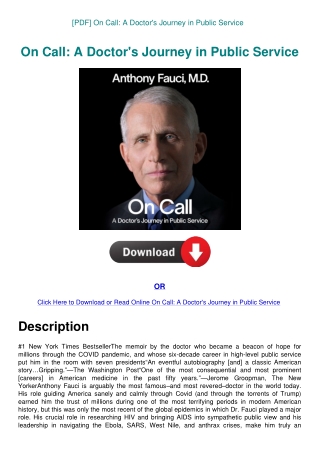 [PDF] On Call A Doctor's Journey in Public Service
