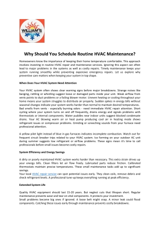 Why Should You Schedule Routine HVAC Maintenance