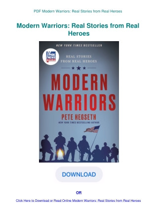 PDF Modern Warriors Real Stories from Real Heroes