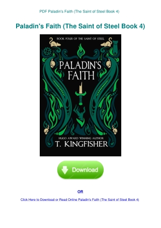 PDF Paladin's Faith (The Saint of Steel Book 4)