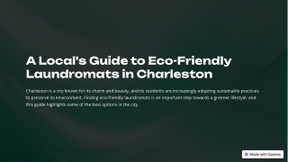 A Local's Guide to Eco-Friendly Laundromats in Charleston: Sustainable Cleaning