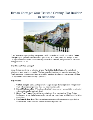 Granny flat brisbane