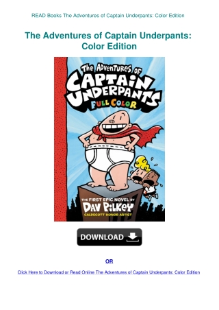 READ Books The Adventures of Captain Underpants Color Edition