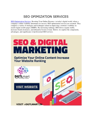 SEO OPTIMIZATION SERVICE