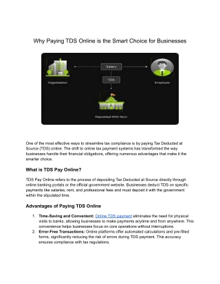 Why Paying TDS Online is the Smart Choice for Businesses