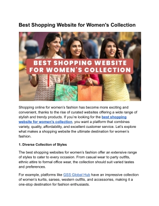 Best Shopping Website for Women's Collection