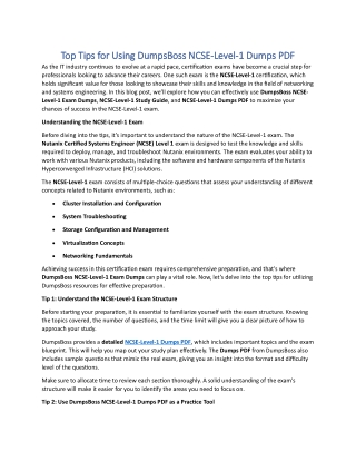 DumpsBoss NCSE-Level-1 Dumps PDF Reliable, Accurate, and Updated