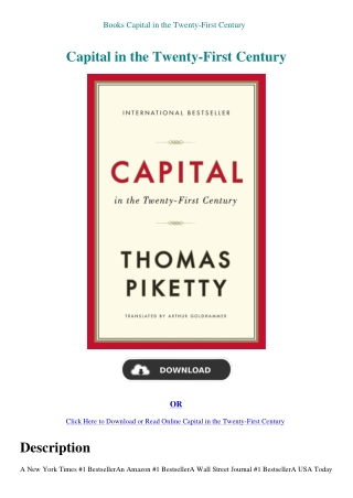 Books Capital in the Twenty-First Century
