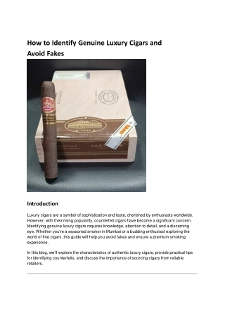How to Identify Genuine Luxury Cigars and Avoid Fakes