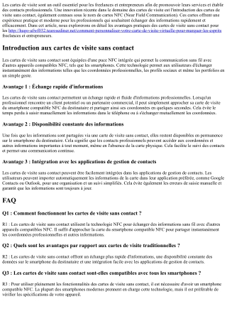 Les avantages pratiques des cartes de visite sans contact pour les freelances et
