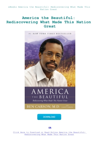 eBooks America the Beautiful Rediscovering What Made This Nation Great