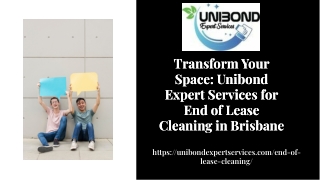 End of Lease Cleaning Brisbane  Unibond Expert Services