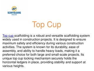 Top Cup Scaffolding – Durable and Versatile Construction Solutions