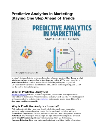 Predictive Analytics in Marketing: Staying One Step Ahead of Trends