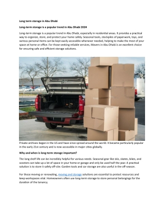 Long term storage in Abu Dhabi